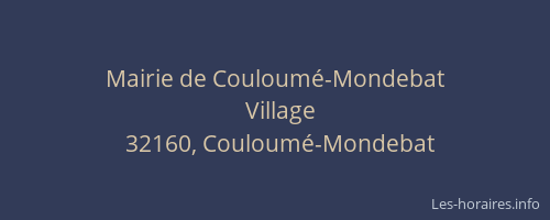 Mairie de Couloum&eacute;-Mondebat
