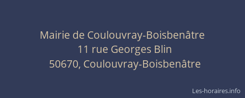 Mairie de Coulouvray-Boisbenâtre