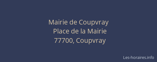Mairie de Coupvray