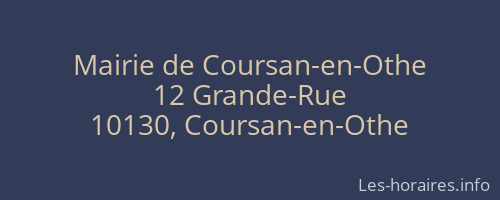 Mairie de Coursan-en-Othe
