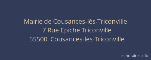 Mairie de Cousances-l&egrave;s-Triconville