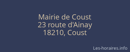 Mairie de Coust