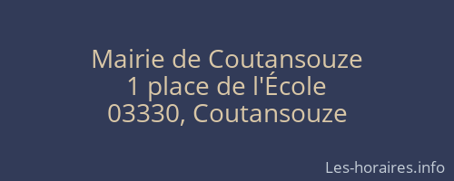 Mairie de Coutansouze