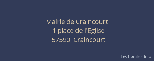 Mairie de Craincourt