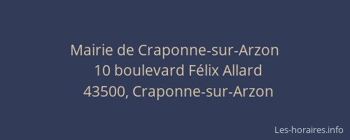 Mairie de Craponne-sur-Arzon