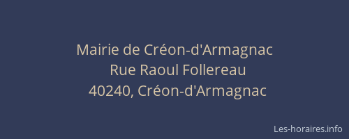 Mairie de Cr&eacute;on-d'Armagnac