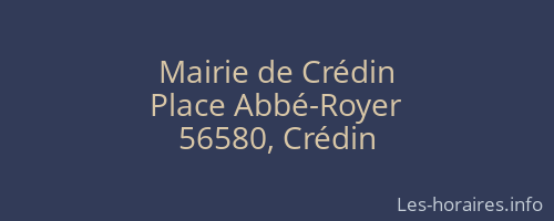 Mairie de Crédin