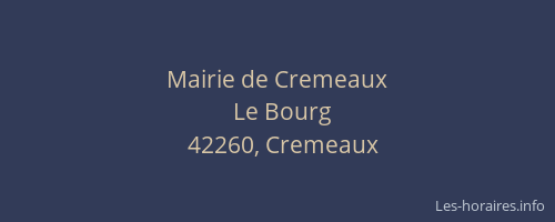 Mairie de Cremeaux
