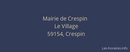 Mairie de Crespin