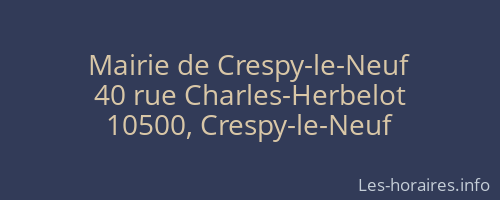 Mairie de Crespy-le-Neuf