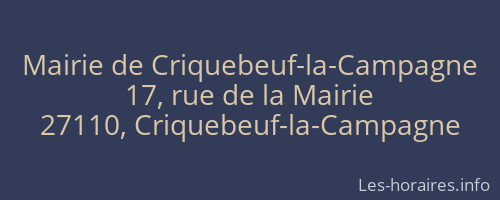 Mairie de Criquebeuf-la-Campagne