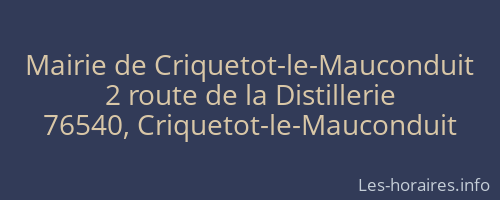 Mairie de Criquetot-le-Mauconduit