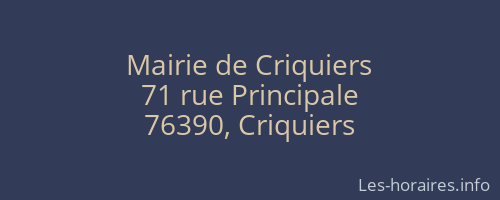 Mairie de Criquiers