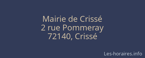 Mairie de Crissé