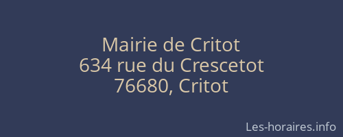 Mairie de Critot