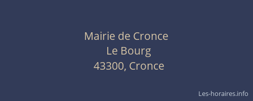Mairie de Cronce