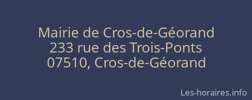 Mairie de Cros-de-Géorand