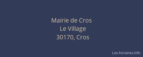 Mairie de Cros