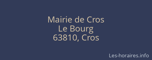Mairie de Cros