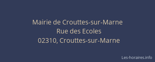 Mairie de Crouttes-sur-Marne