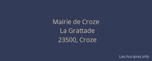 Mairie de Croze