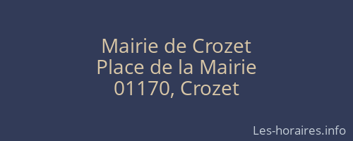 Mairie de Crozet
