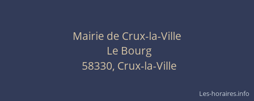 Mairie de Crux-la-Ville