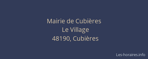 Mairie de Cubi&egrave;res