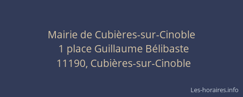 Mairie de Cubières-sur-Cinoble