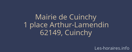 Mairie de Cuinchy