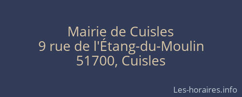 Mairie de Cuisles