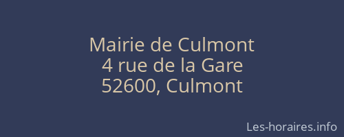 Mairie de Culmont