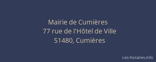 Mairie de Cumières