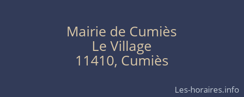Mairie de Cumiès