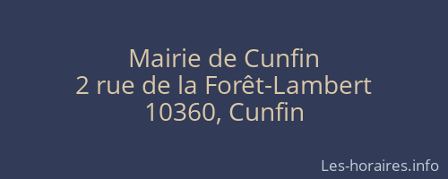 Mairie de Cunfin