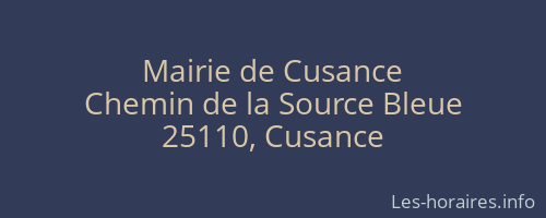 Mairie de Cusance