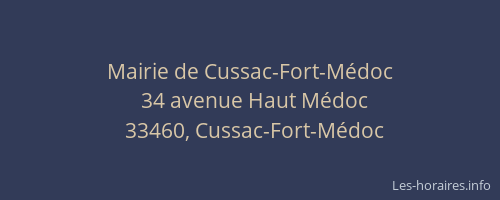 Mairie de Cussac-Fort-Médoc