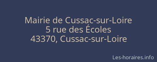 Mairie de Cussac-sur-Loire