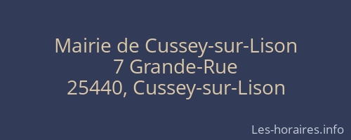 Mairie de Cussey-sur-Lison