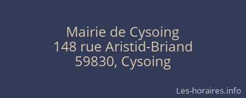 Mairie de Cysoing