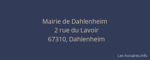 Mairie de Dahlenheim