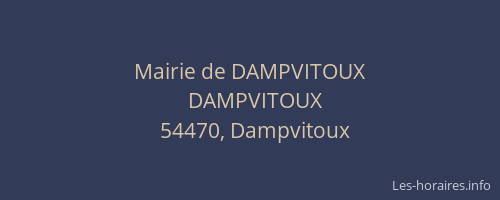 Mairie de DAMPVITOUX
