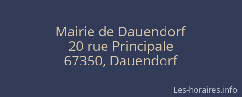 Mairie de Dauendorf