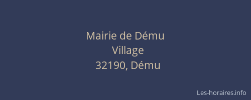 Mairie de D&eacute;mu