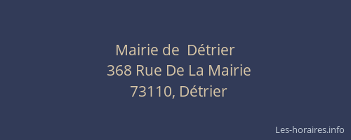Mairie de  D&eacute;trier