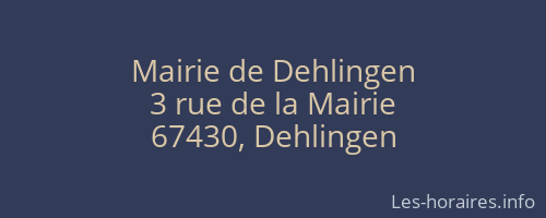 Mairie de Dehlingen