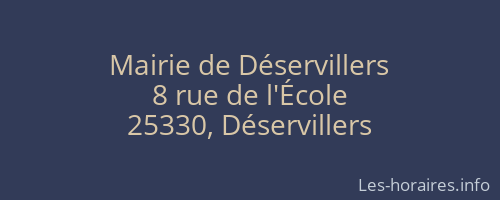 Mairie de Déservillers