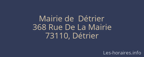 Mairie de  Détrier