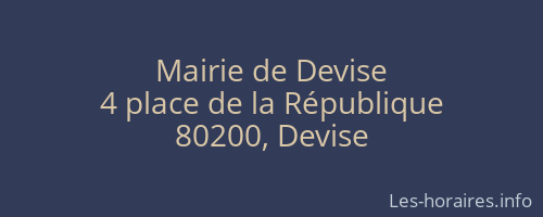 Mairie de Devise