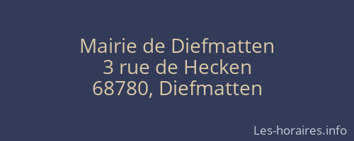 Mairie de Diefmatten